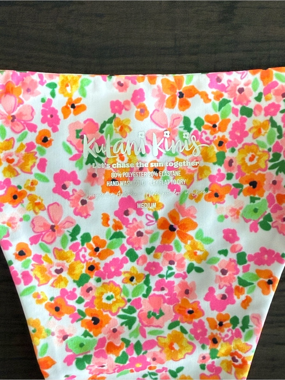 Kulani Kinis Floral Bikini Bottom - Pink & Orange Floral